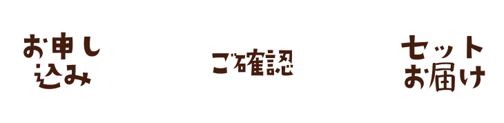 お申し込み→ご確認→セットお届け